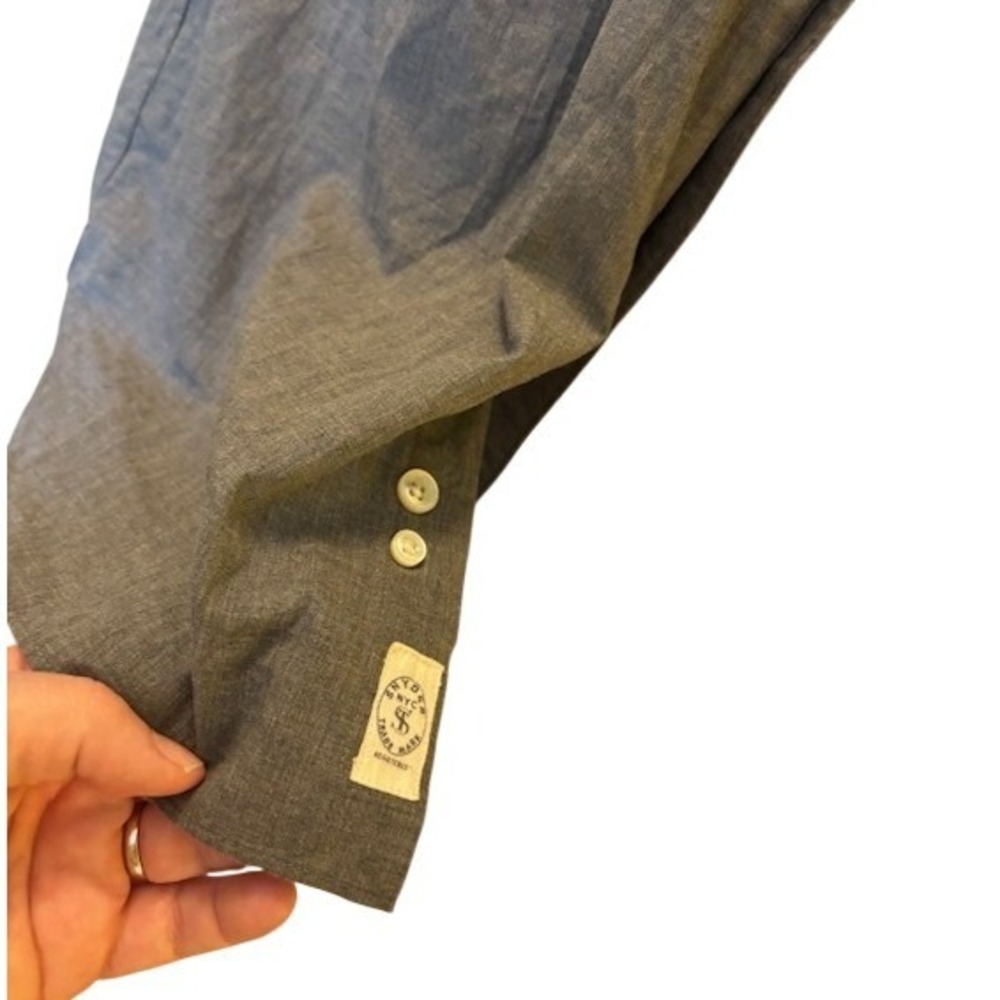 Todd Snyder Melange Yarns Grey Button Down Shirt Men's 15.5 34/35 Long Sleeve - Picture 5 of 9